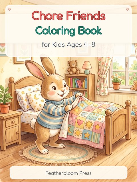 Chore Friends coloring book cover — kids helping with everyday chores paperback